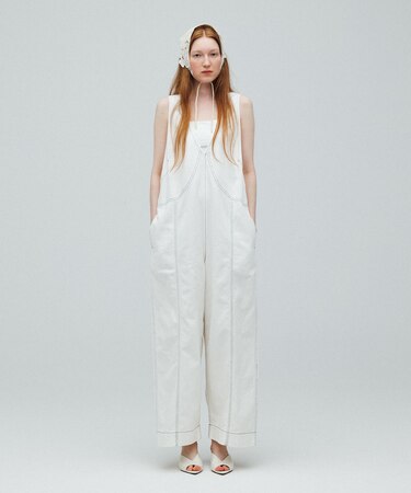 【サステナブル】ライトオンスデニムロンパース