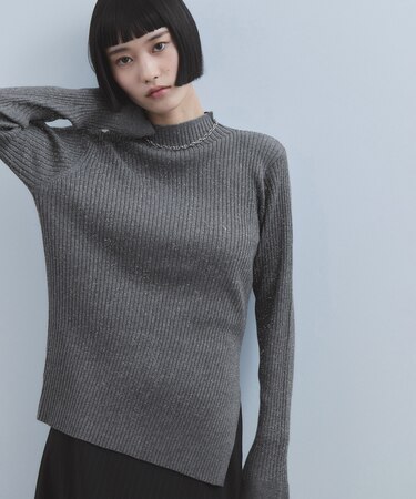 【WEB限定】・【定番人気】ハイネックラメニットプルオーバー