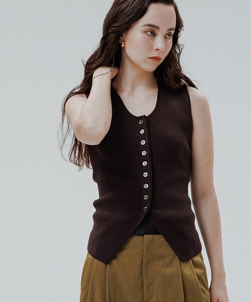 アダムエロペ　フルニードルニットジレ フルニードルニットジレ｜アダムエロペの通販｜&mall（アンドモール