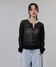 【WEB限定】レースジャージーカーディガン