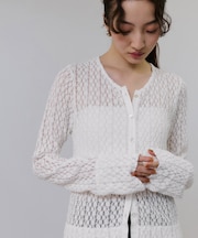 【WEB限定】レースジャージーカーディガン
