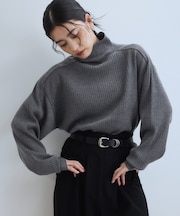【WEB限定】・【定番人気】WOOL混リブタートルニット