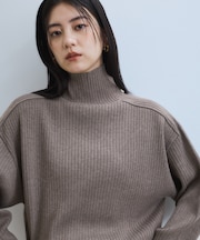 【WEB限定】・【定番人気】WOOL混リブタートルニット