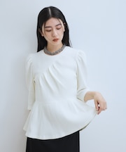 【WEB限定】ハーフスリーブペプラムカットソー