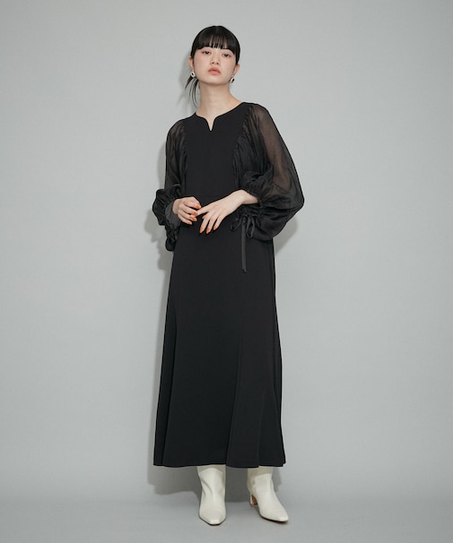 【WEB限定】・【オケージョン】シアースリーブコンビドレス