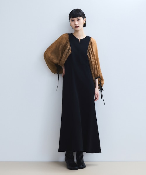 ADAM ET ROPE' WEB限定・オケージョン】シアースリーブコンビドレス WEB限定】・【オケージョン】シアースリーブコンビドレス