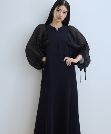 【WEB限定】・【オケージョン】シアースリーブコンビドレス