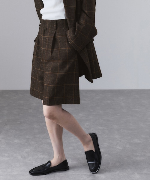 ツイード＆チェックショートパンツ｜アダムエロペの通販｜&mall