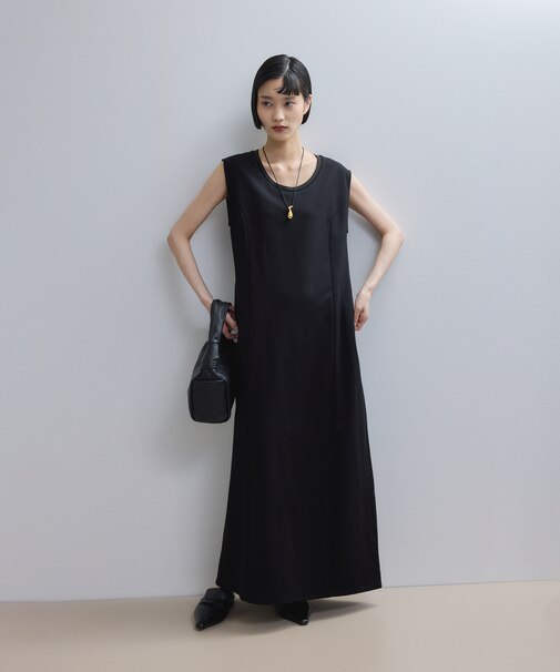 【WEB限定】バイカラーノースリーブワンピース