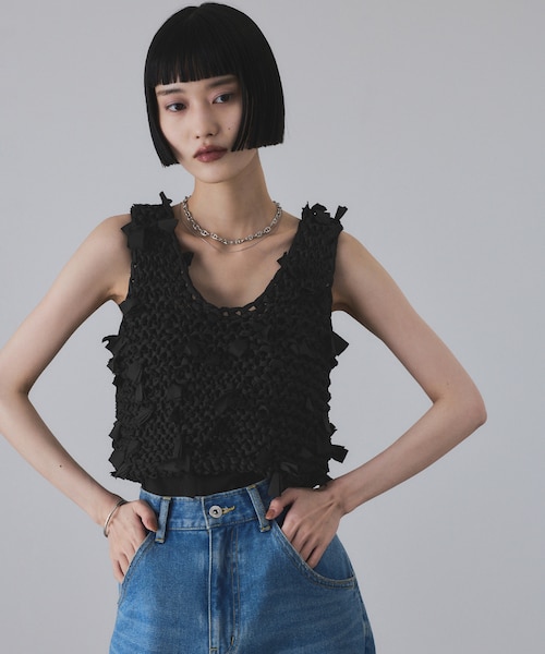 アダムエロペ　テープヤーンベスト　新品 テープヤーンベスト｜アダムエロペの通販｜&mall（アンドモール
