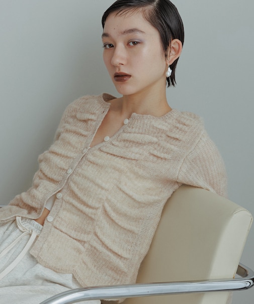 【WEB限定】ダブルモヘアシャーリングカーディガン