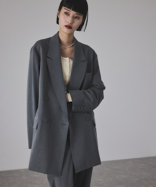 アダムエロペ　ダブルブレストジャケット　ブラック　38サイズ ADAM ET ROPE' ジャケット テーラードジャケット 「サステナブル