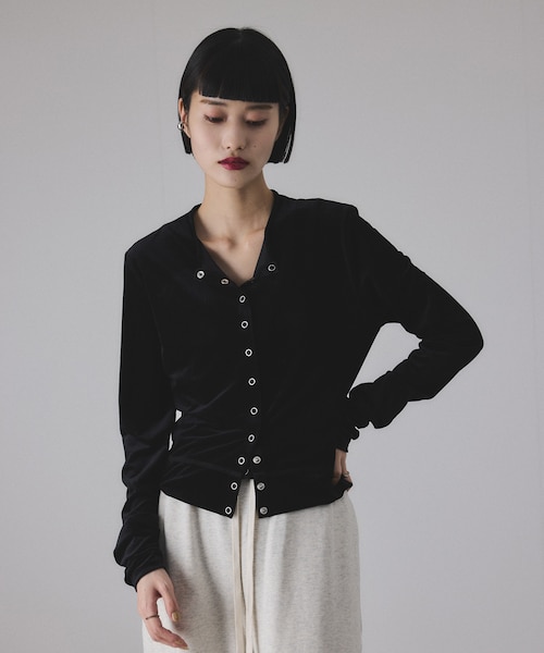 マルチWAYシアートリコットベロアカーディガン　アダムエロペ マルチWAYシアートリコットベロアカーディガン｜アダムエロペの通販