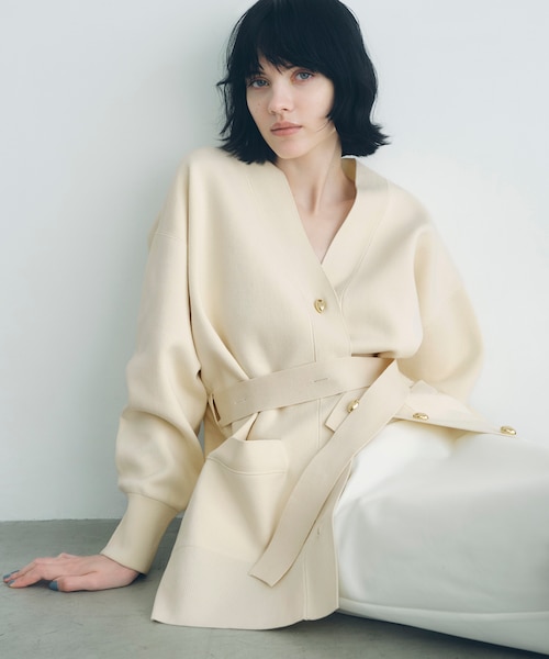 アダムエロペ　マルチWAYベルテッドミドルカーディガン　未使用　新品　キナリ サステナブル】マルチWAYベルテッドミドルカーディガン