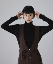 ウォッシャブルウールタートルネックカットオフプルオーバー