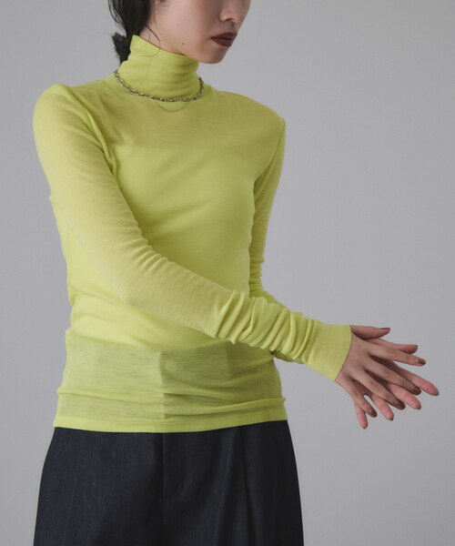 アダムエロペ　ウォッシャブルウールタートルネックカットオフプルオーバー　新品 ウォッシャブルウールタートルネックカットオフプルオーバー