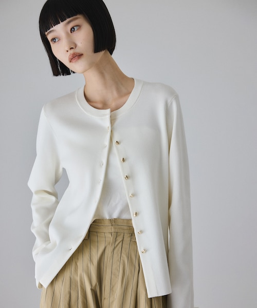 【最終値下げ】アダムエロペ 今期セレクトレングスクルーネックニットカーディガン セレクトレングスクルーネックニットカーディガン｜アダムエロペの通販