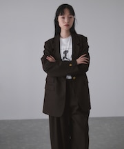 シングルブレストスリットジャケット