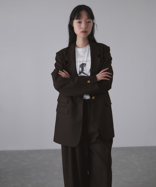 シングルブレストスリットジャケット