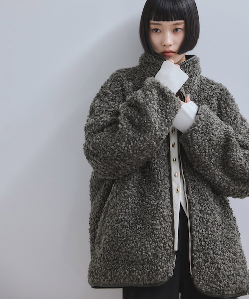 WEB限定】リバーシブルボアブルゾン｜アダムエロペの通販｜&mall