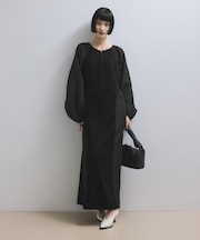 【WEB限定】フロントZIPコンビギャザーワンピース