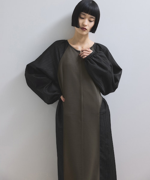 WEB限定】フロントZIPコンビギャザーワンピース｜アダムエロペの通販