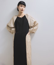 【WEB限定】フロントZIPコンビギャザーワンピース