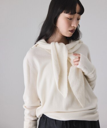 BASOLマフラーニットキャップ＆アームウォーマー