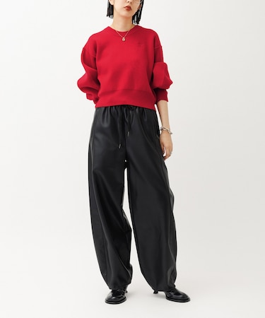 シンセティックレザートラックパンツ