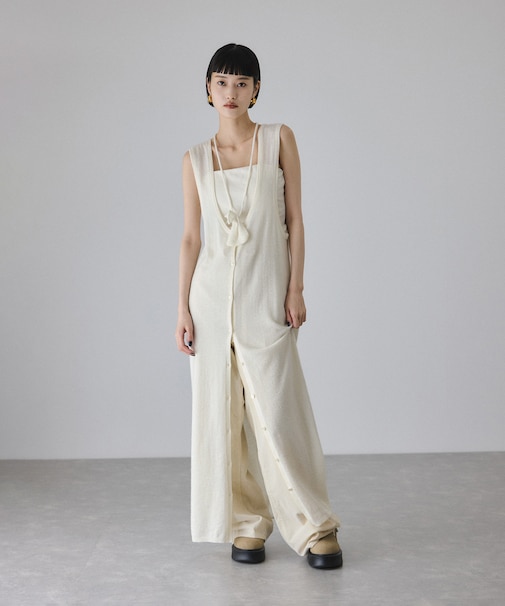 モヘアミックスUネックワンピースネックポーチセット