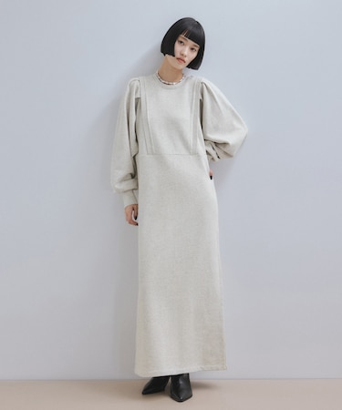 【WEB限定】・【サステナブル】バルーンスリーブスウェットワンピース
