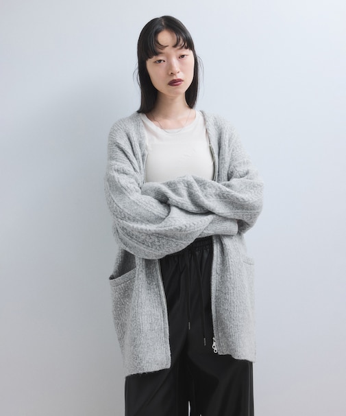 【WEB限定】ミックスパターンジップミドルカーディガン