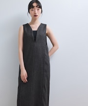 【WEB限定】ストレートセミツイードワンピース