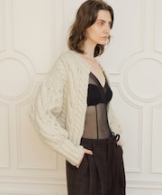 【EMOELLE】ケーブルボレロカーディガン