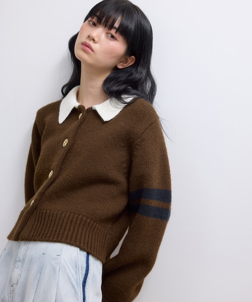 WEB限定】ポロニットカーディガン｜アダムエロペの通販｜&mall（アンド