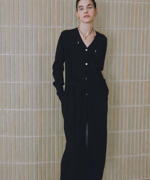 【サステナブル】ウエストノットニットワンピース