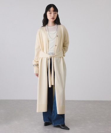 【サステナブル】ウエストノットニットワンピース