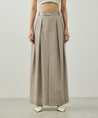 【EMOELLE】ウールコットン2タックスカート