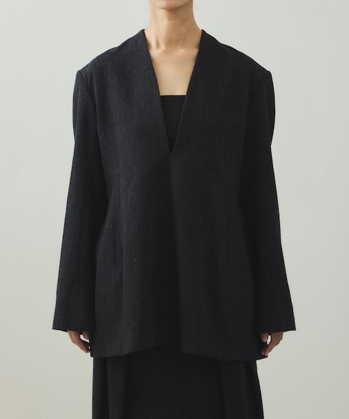 【EMOELLE】ウールコットンジャケットライクブラウス