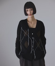 パターンニットカーディガン