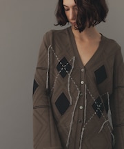 パターンニットカーディガン