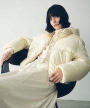 【サステナブル】2WAYフーディショートダウン/撥水