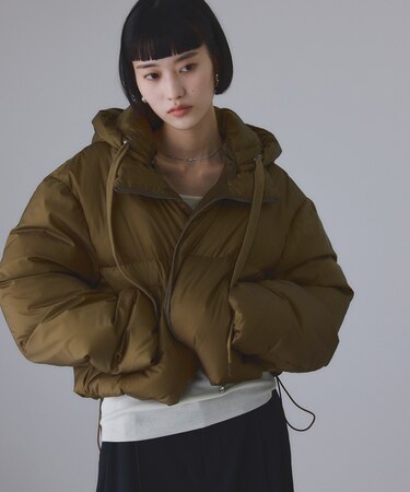 【サステナブル】2WAYフーディショートダウン/撥水