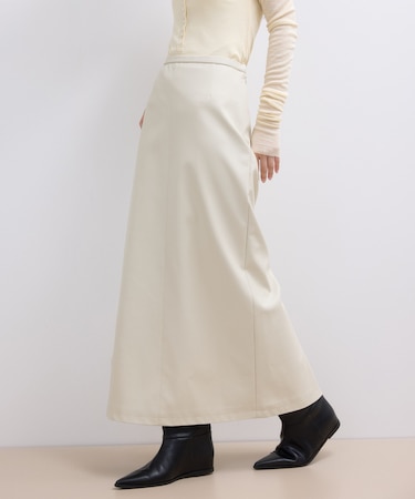 【WEB限定】シンセティックレザータイトスカート