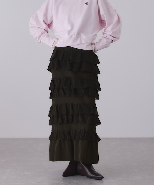 【サステナブル】フリルニットスカート