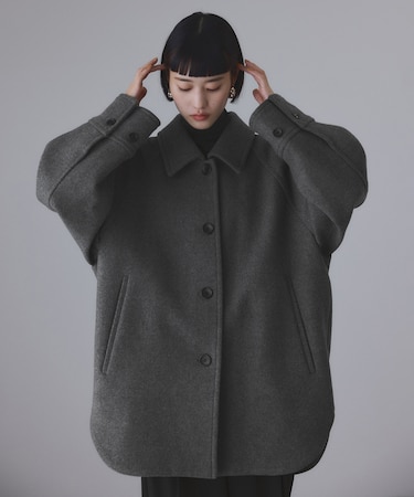 Super140'sメルトンシャツコート