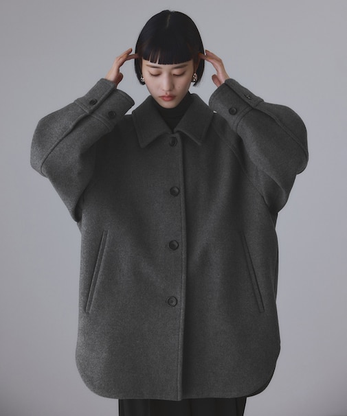 Super140'sメルトンシャツコート