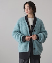 モヘヤウールニットカーディガンブルゾン