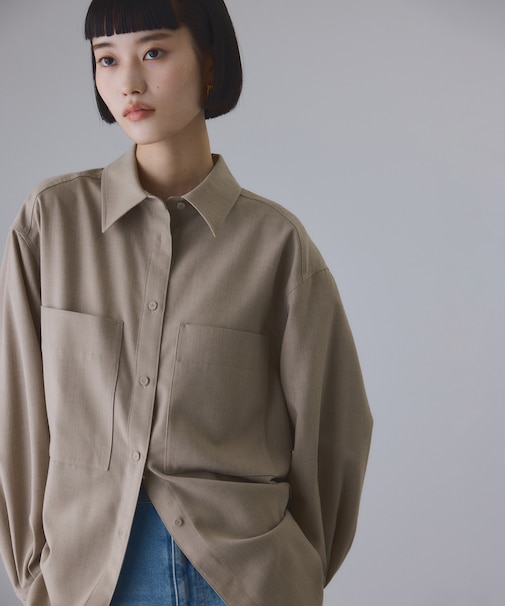 ダブルポケットウールシャツ