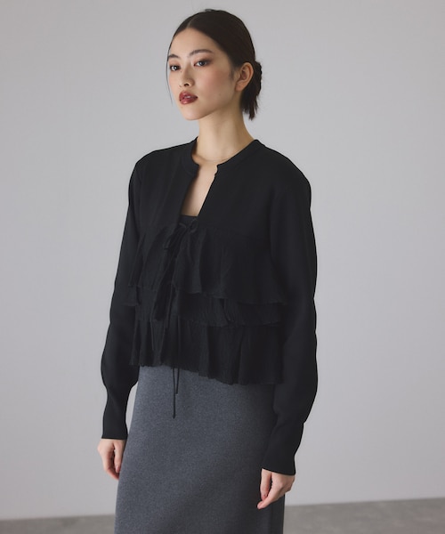 サステナブル】フリルカーディガン｜アダムエロペの通販｜&mall